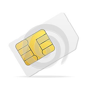 Realistic Detailed 3d White Mockup Sim Card. Vector