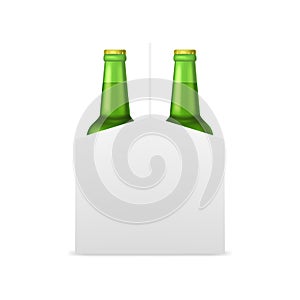 Realistic Detailed 3d Beer Bottles Pack. Vector