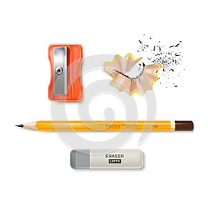 Realistic Detailed 3d Different Color Stationery Tools Set. Vector