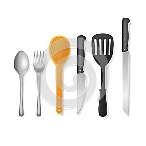 Realistic Detailed 3d Different Tableware Set. Vector