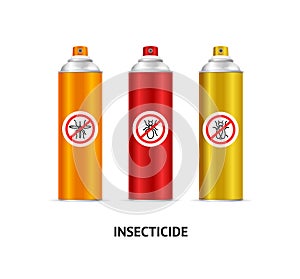 Realistic Detailed 3d Mosquito Insect Repellent Bottle Set. Vector photo