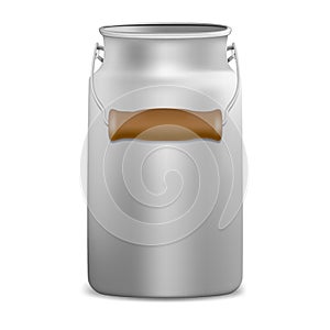 Realistic Detailed 3d Old Metal Milk Can. Vector