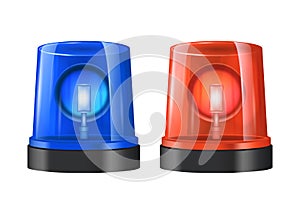 Realistic Detailed 3d Police Beacon. Vector photo