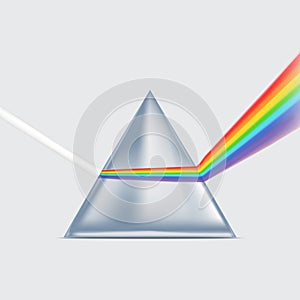 Realistic Detailed 3d Spectrum Prism. Vector photo