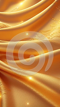 Realistic and detailed golden silk fabric texture enhances visual appeal