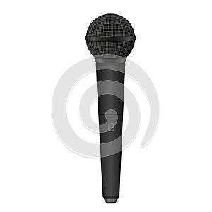 Realistic detailed microphone isolated on a white background