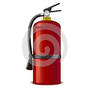 Realistic Detailed Red Extinguisher or Quencher. Vector