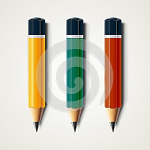 Realistic detailed sharpened pencils isolated on white background. Vector illustration EPS 10