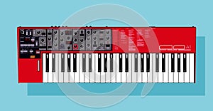 Realistic detailed vector synthesizer. Nord lead A1 illustration.