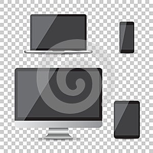 Realistic device flat Icons