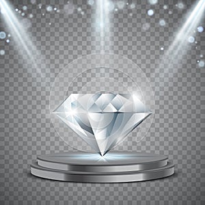 Realistický diamant na stupienok osvetlenie 