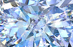 Realistic diamond texture close up. blue gem