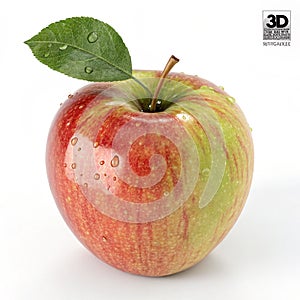 Realistic diet-themed apple 3D model