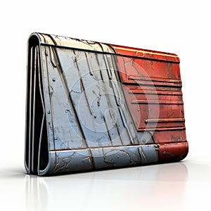 Realistic Digital Illustration Of Post-apocalyptic Metal Wallet