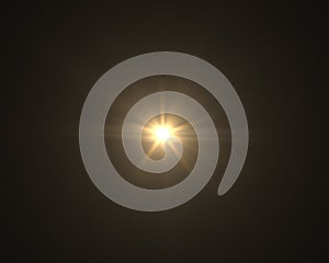 Realistic digital lens flare in black background