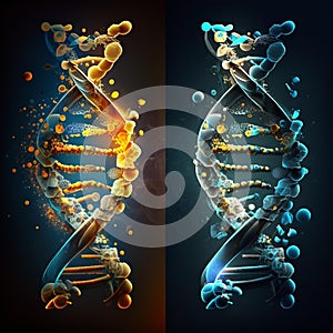 Realistic DNA illustration, 3d DNA illustration, High resolution DNA illustration, DNA, illustration, 3d illustration