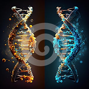 Realistic DNA illustration, 3d DNA illustration, High resolution DNA illustration, DNA, illustration, 3d illustration