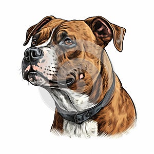 Realistic Dog Portrait Illustration In Classic Tattoo Style