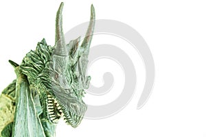 Realistic dragon toy isolated white background