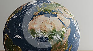 Realistic Earth Globe 3d Render High Resolution Image