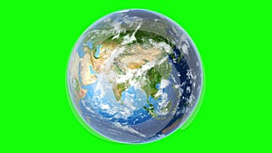 Realistic Earth Rotating Loop on Greenscreen 4K