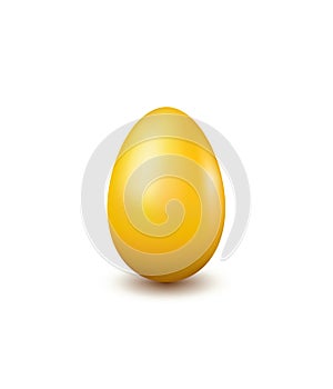 Realistic Easter golden egg isolated on white background