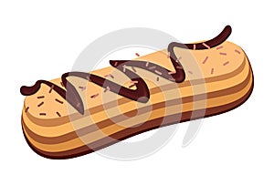 Realistic eclair isolated on white background - Vector