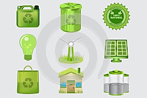 Realistic Eco Icons