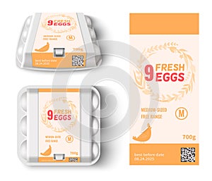 Realistic Eggs Package Mockup