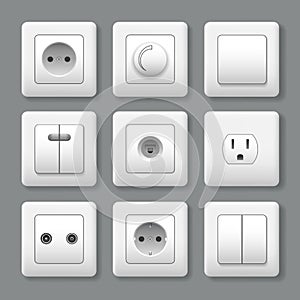 Realistic electric switches and sockets