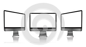 Realistic electronic devices - computer monitors, desktops, laptops