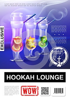 Realistic Elite Hookah Bar Poster photo