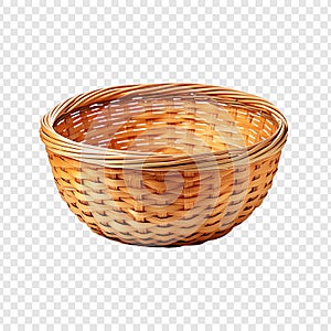 Realistic Empty Basket on transparent background photo