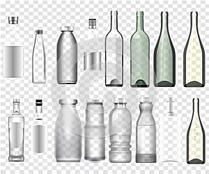 Realistic epmty bottles mockup