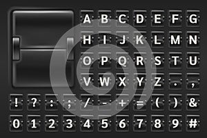 Realistic equipment board template for airport and railway station