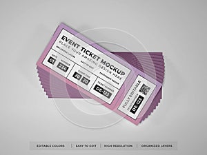 Realistic Event Ticket Mockup Scene