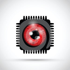 Realistic eyeball on a microchip