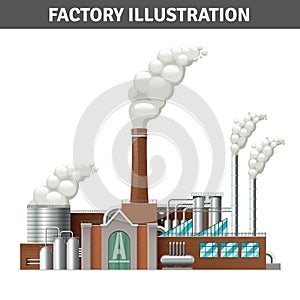 Realistic Factory Illustration