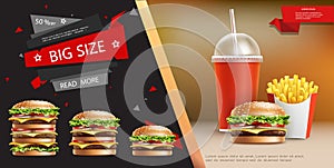 Realistic Fast Food Advertizing Template