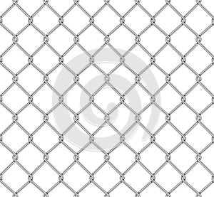 Realistic Fence Rabitz pattern. Seamless connection of protective grid. Vector rabitz grid. Robust, modern chrome-plated wire