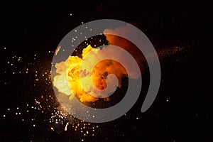 Realistic fiery explosion