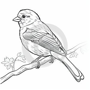 Realistic Finch Coloring Pages With Impressionistic Colors