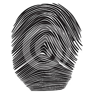 Realistic fingerprint isolated on a white background.