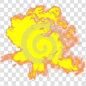 Realistic Fire Burst With Dynamic Motion And Cinematic Lighting Isolated On A Transparent Background