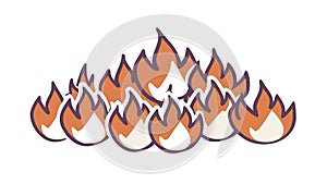 Realistic Fire Flames Vector Illustration, vector design Generative AI
