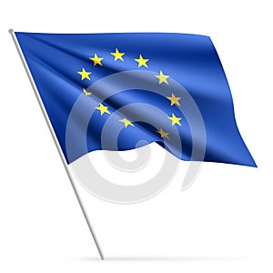 Realistic Flag of European Union