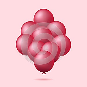 Realistic flying ballons vector illustration