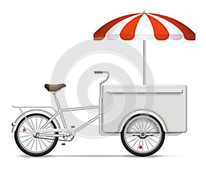 Realistic food bike on white background