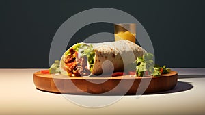 Realistic Food Wrap On Plate With Softbox Lighting