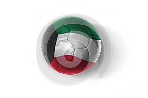 Realistic football ball with colorfull national flag of kuwait on the white background